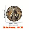 Vintage Saint Benedict Metal Wall Art Round Aluminum Sign Home Bar Office Decor