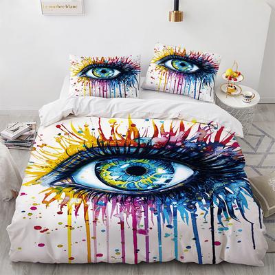 Κάλυμμα παπλώματος Big Eye Πολύχρωμο κάλυμμα πάπλωμα ζωγραφικής τέχνης King Queen μέγεθος για εφήβους Ενήλικες Παιδιά Σετ κλινοσκεπασμάτων από πολυεστέρα