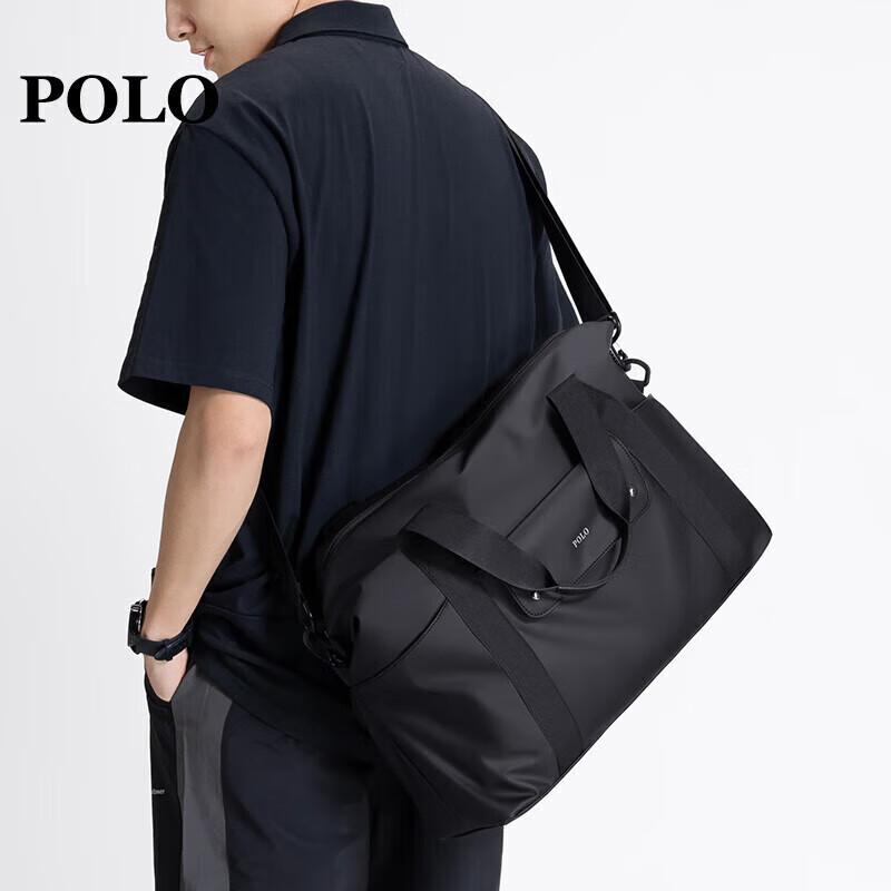 Polo Travel Bag, Men's Luggage Bag, Handbag, Large Capacity Gym Bag, Wet And Dry Separation Sports Luggage Bag, Black