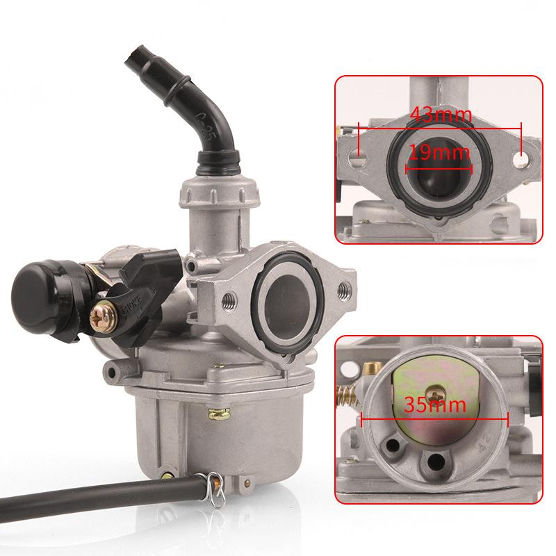 Motorcycle Parts PZ19 Carburetor With Air Filter For ATV Quad Go Kart Dirt Bike 70CC 90CC 110CC Cable Manaul Choke Carburetor