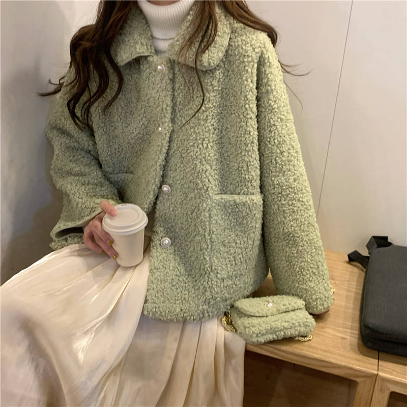 Sherpa Hoodie Women Fleece Lined Thick Autumn Winter Korean Loose Soft Japanese Style Plush Coat