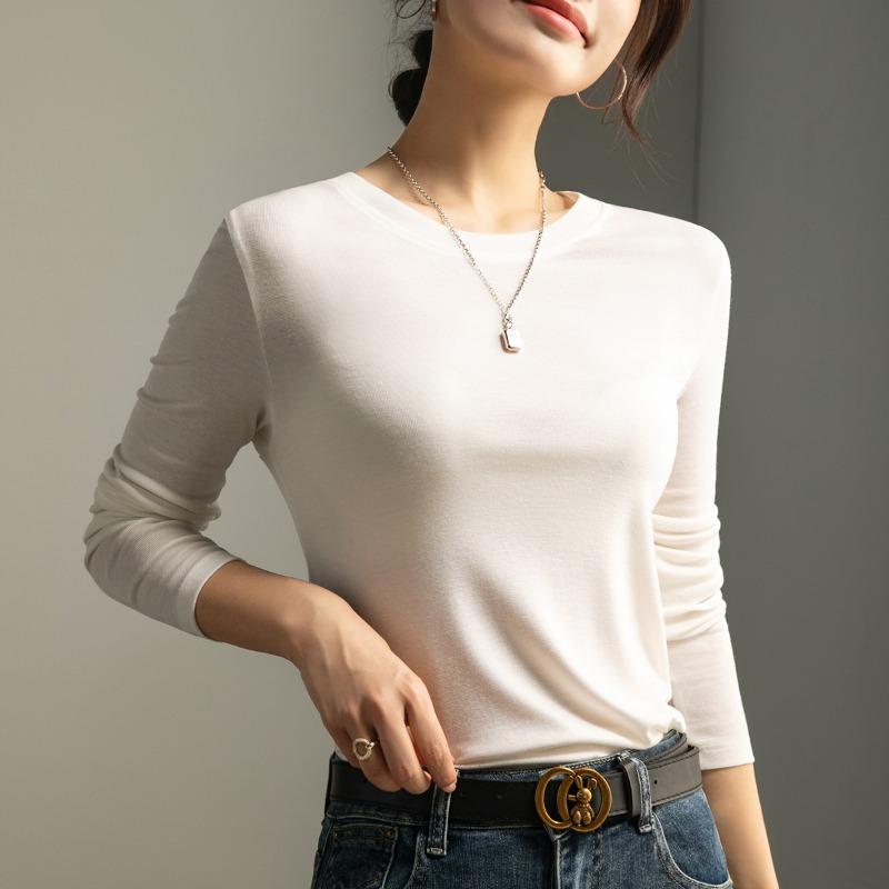 [Liu Wen] Muscle bottom clothes Tencel wool Maillard wears a bottom coat top to keep warm women