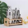 Wine Set Shaker Set 9-Piece Set 304 Stainless Steel Snow Cup Wooden Frame Base Bar Cocktail Shaker