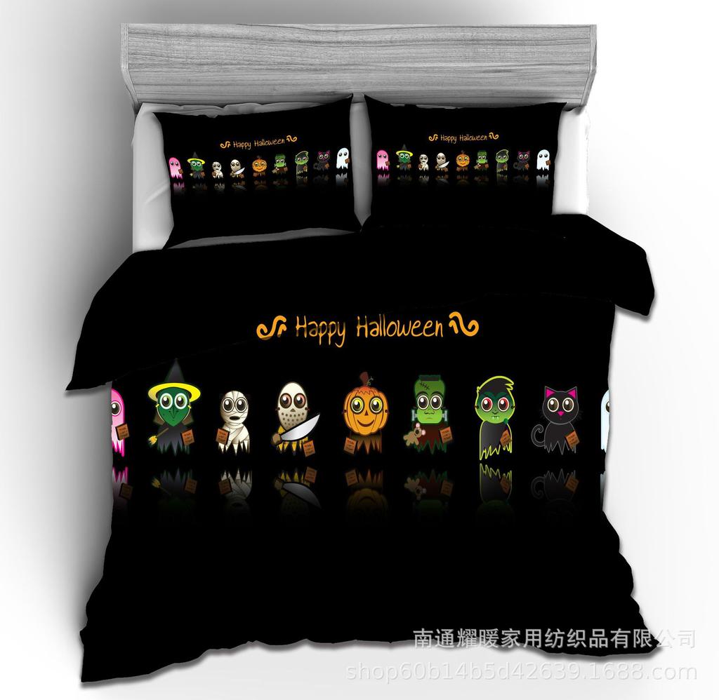 3D Digital Printing Halloween Bedding Pattern Four-Piece Set Three-Piece Set Sticker