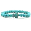 New Sea Turtle Beads Bracelets For Women Men Classic 14 Colors Natural Stone Elastic Friendship Bracelet Beach Jewelry Gifts