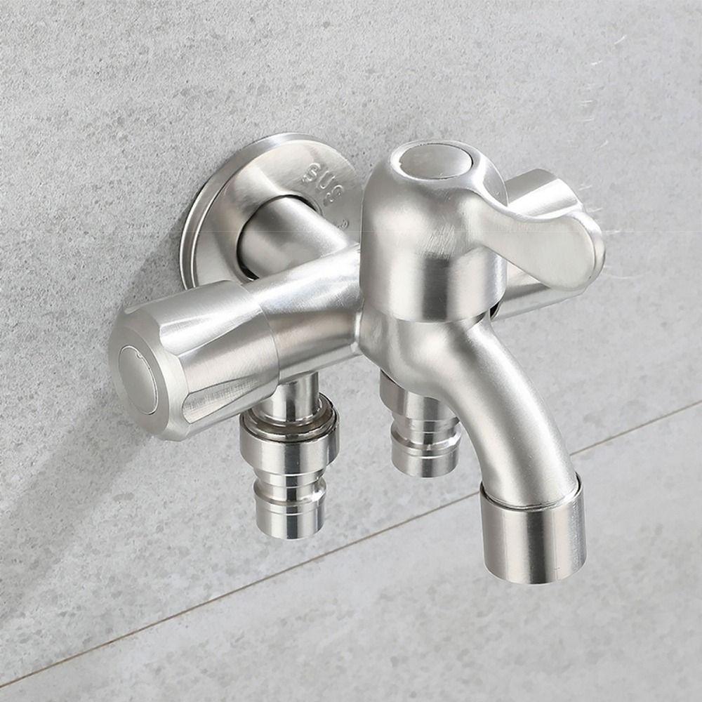 with Washing Machine Outlet Stainless Steel Faucet Angle Valve Faucet  Outdoor Bathroom