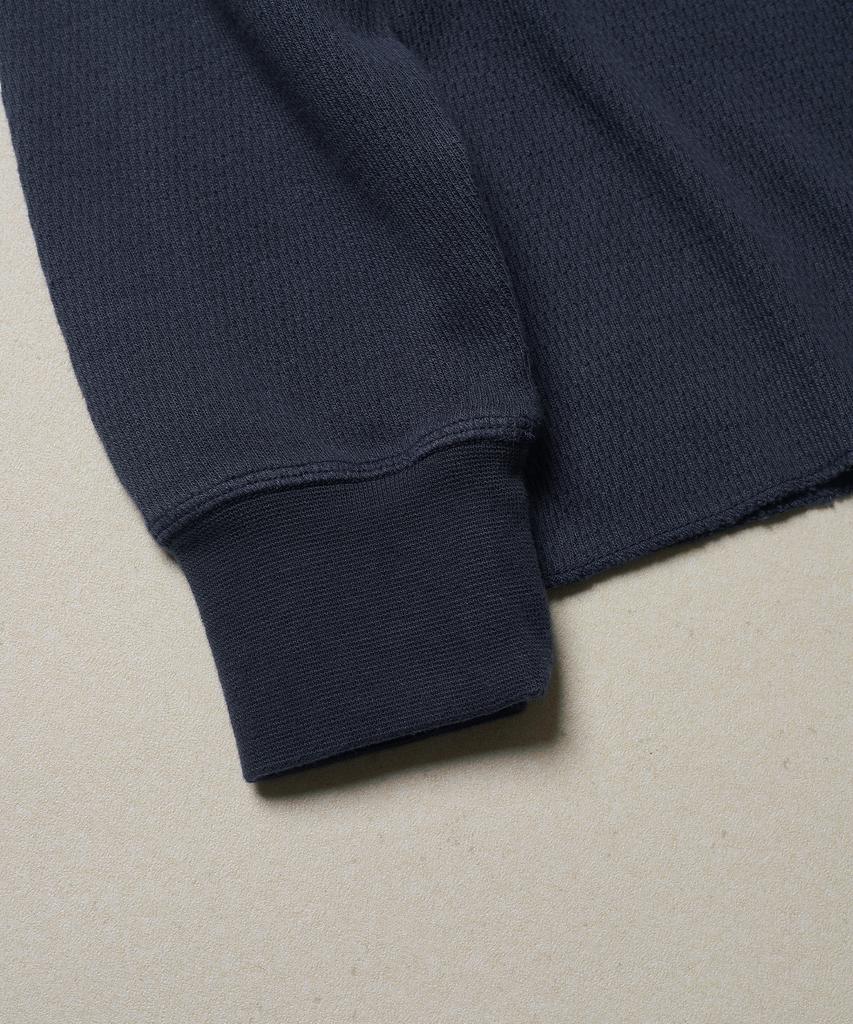 ESFAI Waffle Henley Neck Ls T Shirt (Dark Navy)