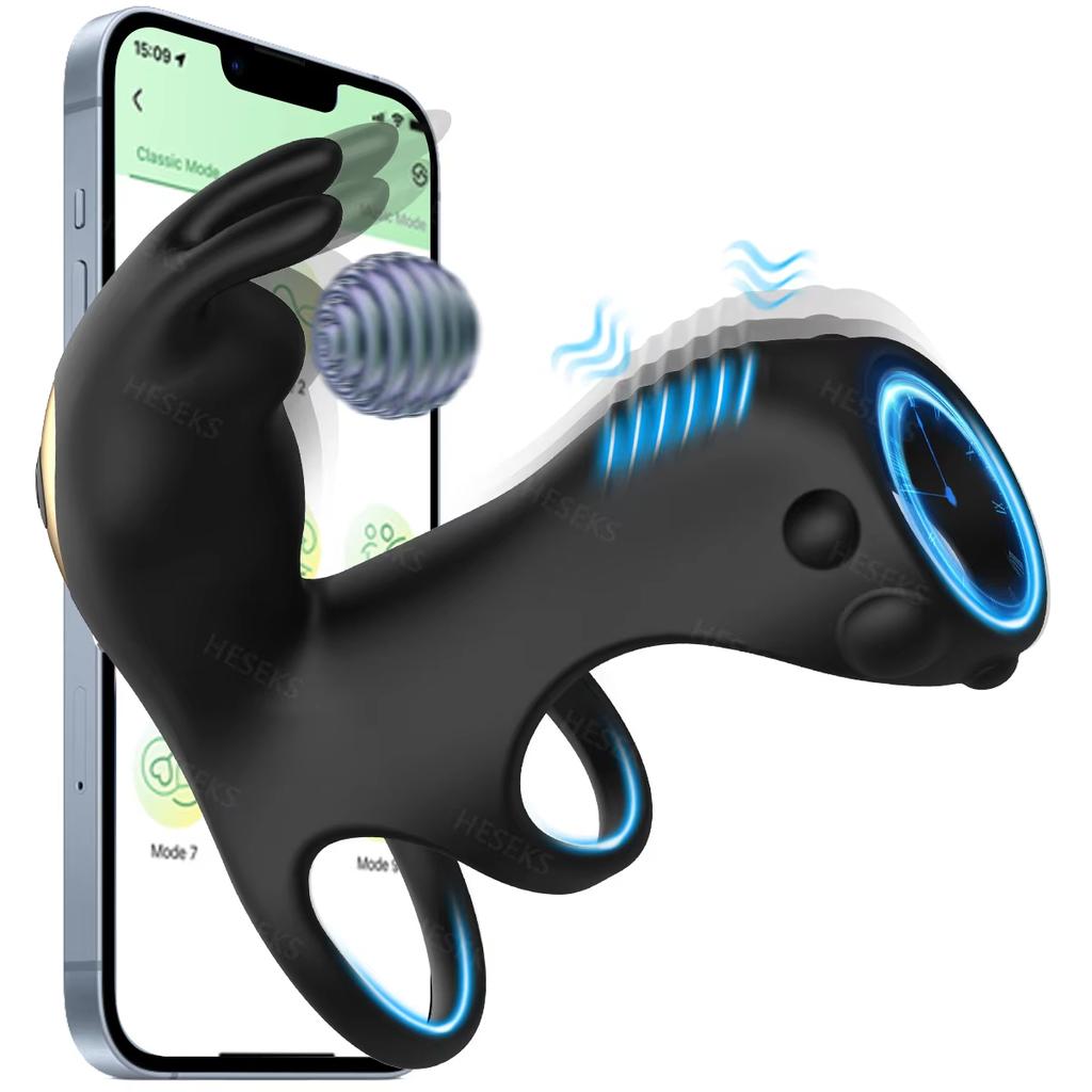 APP Vibrating Cock Delay Ejaculation Penis Ring Clitoral Stimulator Sex Toys for Men Couples Penisring Cockring Adults Good