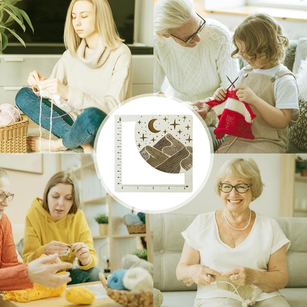 Wooden DIY Knitting Board with Stitch Markers - Square Handcrafted Yarn Tool for Weaving Art, Durable Craft Gift Set
