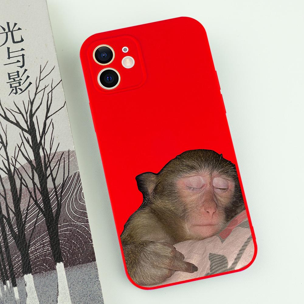 Funny Monkey Shaped Phone Case For iPhone 16 15 14 13 12 11 Pro Max Mini X XS XR SE 7 8 Plus Shockproof Animal Soft Cover Fundas