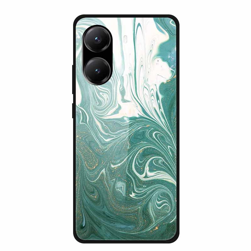 Tempered Glass Case For Poco X7 Pro Back Cover PC Hard Shockproof Cases for Xiaomi PocoX7 Pro Funda Marble Texture Fashion Coque