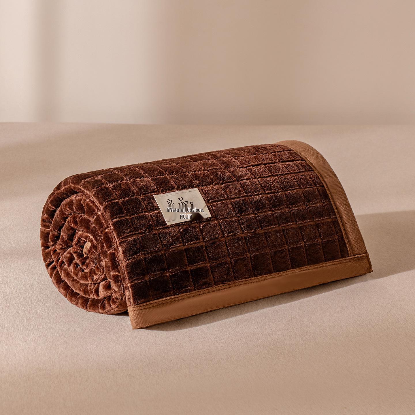 Thickened Jacquard Velvet Winter Bed Sheet & Blanket for Single Dorms 300g 100 x 150 cm