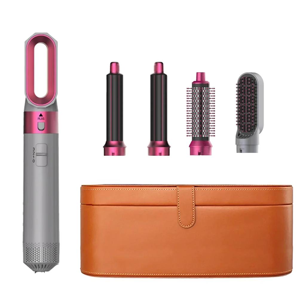 5 In 1 Hair Dryer And Hot Air Comb Brush With Curling Iron Hair Straightener For Fast Drying Curling Straightening And Styling