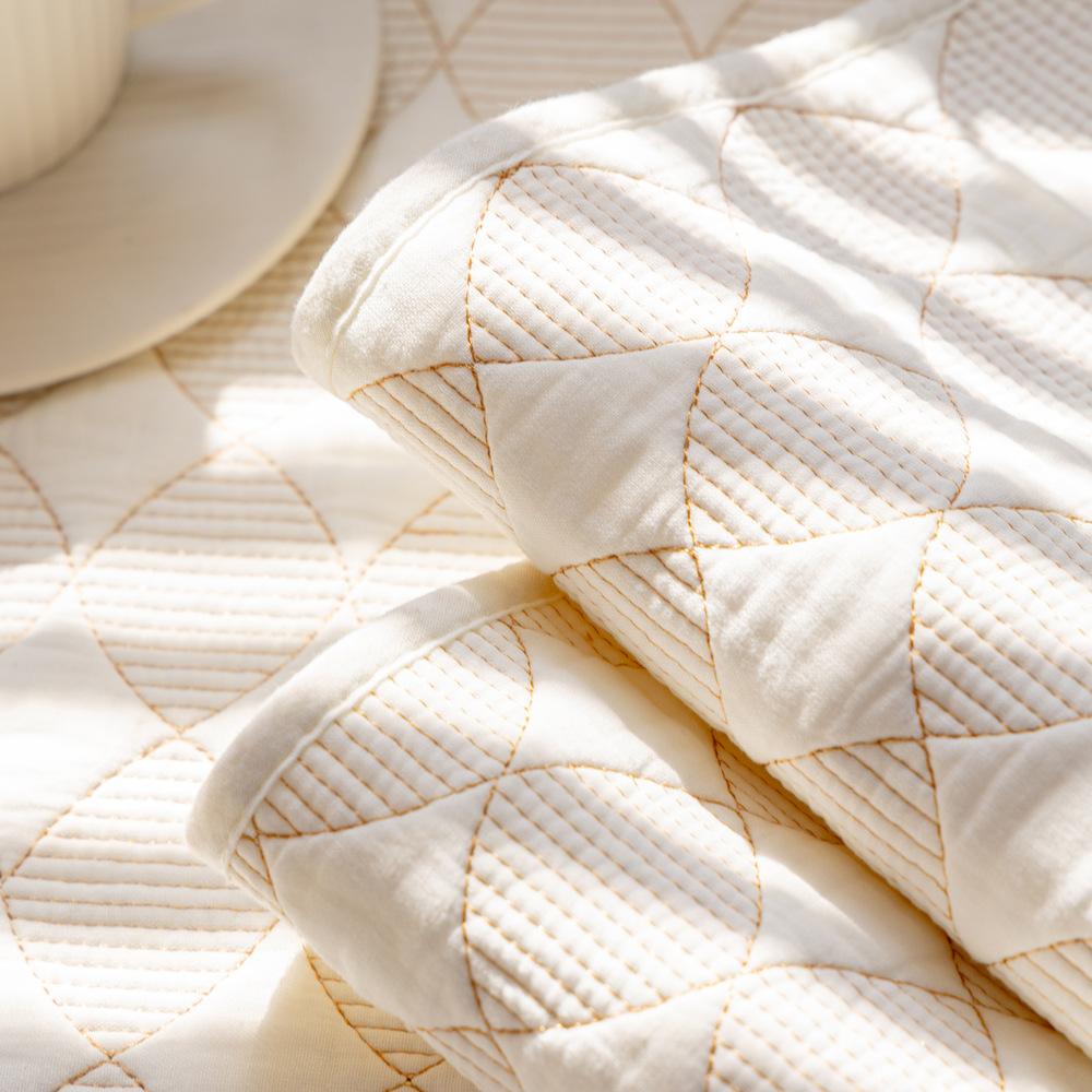 Embroidered Cotton Sofa Cushion Fabric Non-Slip Cushion Four Seasons Universal New Cotton Pastoral Leather Sofa Cover Cover Cloth
