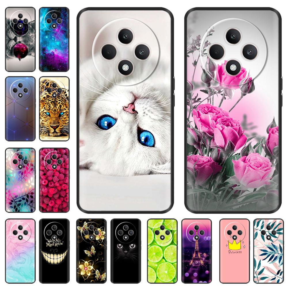For Oppo Reno 12F 4G Case Reno12 F 5G Shockproof Cover Cute Painted Soft Black Silicone Phone Cases For OPPO Reno12F 4G 5G Coque