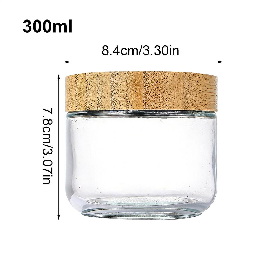 4pcs Glass Jars with Airtight Lid 10oz Over Night Oats Container with Lids Glass Snack Storage LeakProof Salad Jars Yogurt Sugar