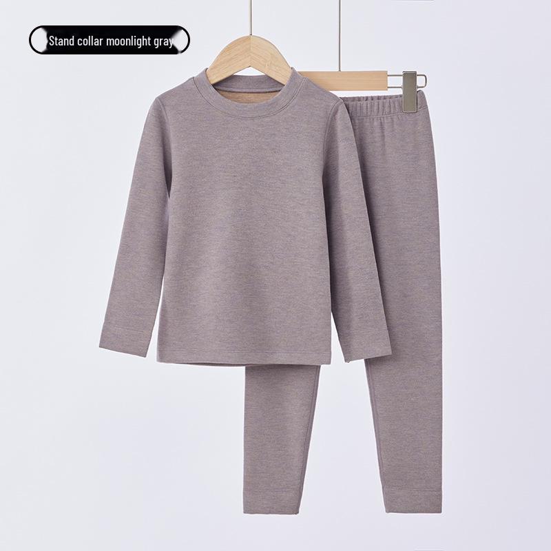 

Дитячий комплект термобілизни: Німецька вовна, потовщений оксамитом, шовковий кашемір для хлопчиків і дівчаток - теплий осінній одяг children s small stand collar, 140