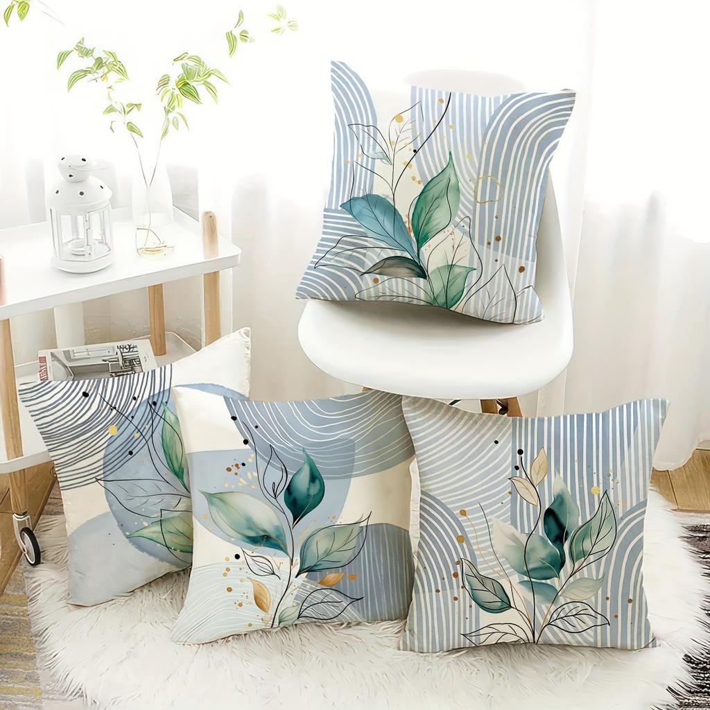Minimalist Greenery - Line Pillow CoversLiving Room Sofa Cushion Cover, Soft and Comfortable, Bedroom Room Decoration