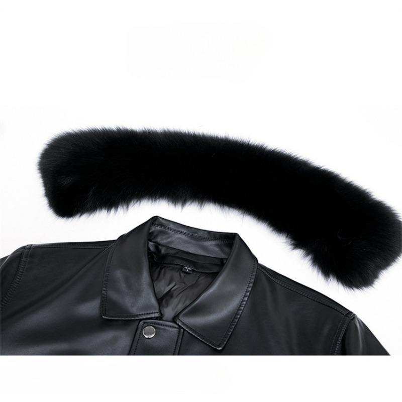 Пуховик из натуральной кожи — фото 7