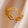 Stainless Steel Rings for Women Aesthetic Heart Gold Color Wedding Ring Vintage Waterproof Wedding Jewelry Prom Accessories Gift