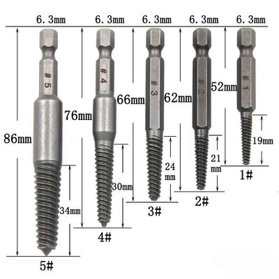 10pc Hexagonal Shank Broken Head Screw Extractor Screw Broken Head Screwdriver for Taking Out Electric Drill Tool Set