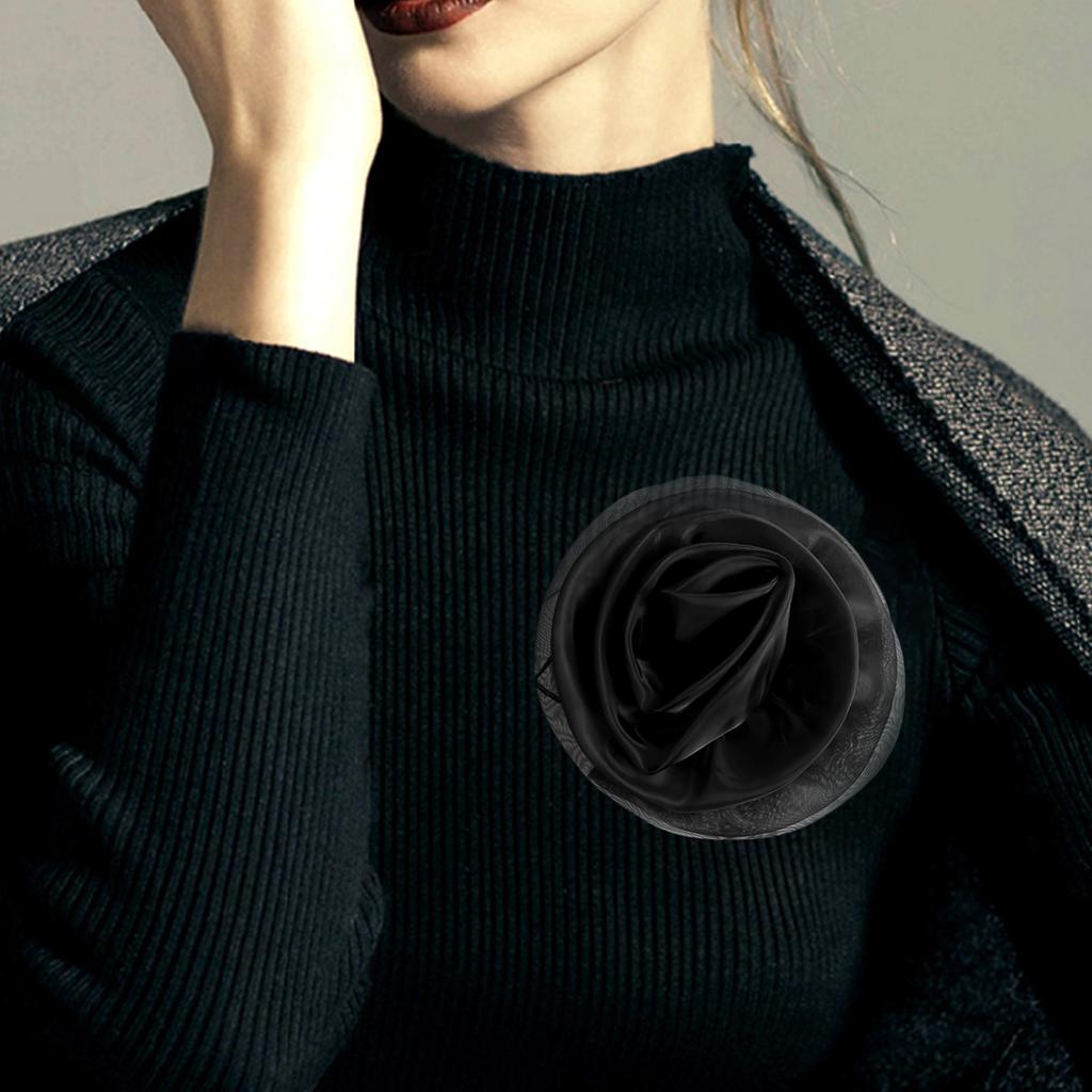 Oversized 3D Flower Brooch Handmade Flower Accessory for Clothing and Home Decors with Realistic Polyester Texture