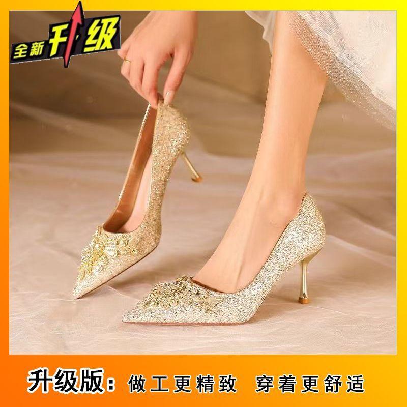 Nischendesign flacher Mund Stiletto High Heels Damen 2025 Frühling und Sommer neu hochwertig bequem nicht müde Füße Einzel Schuhe Damen