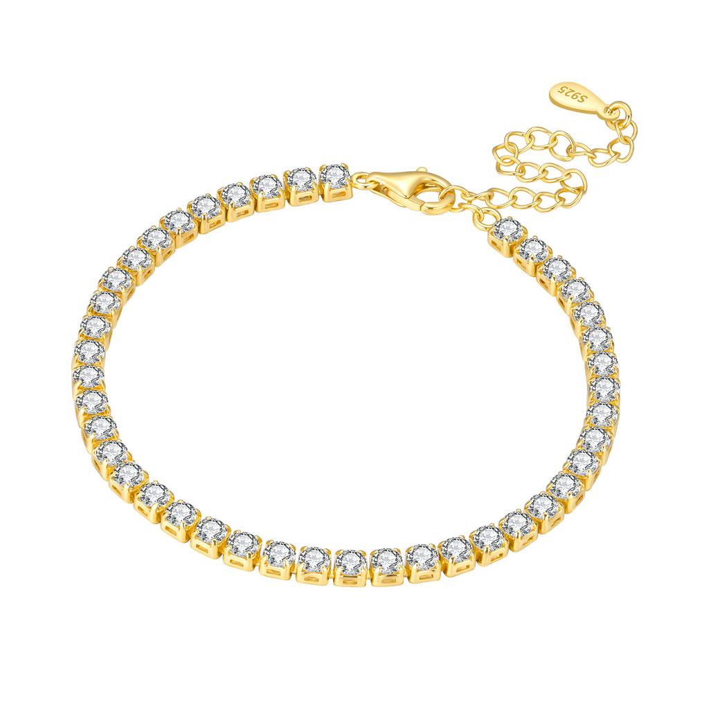 New 925 Silver Exquisite Golden Starry Bracelet Chain Link Women Bracelet Birthday Festival Jewelry Gifts