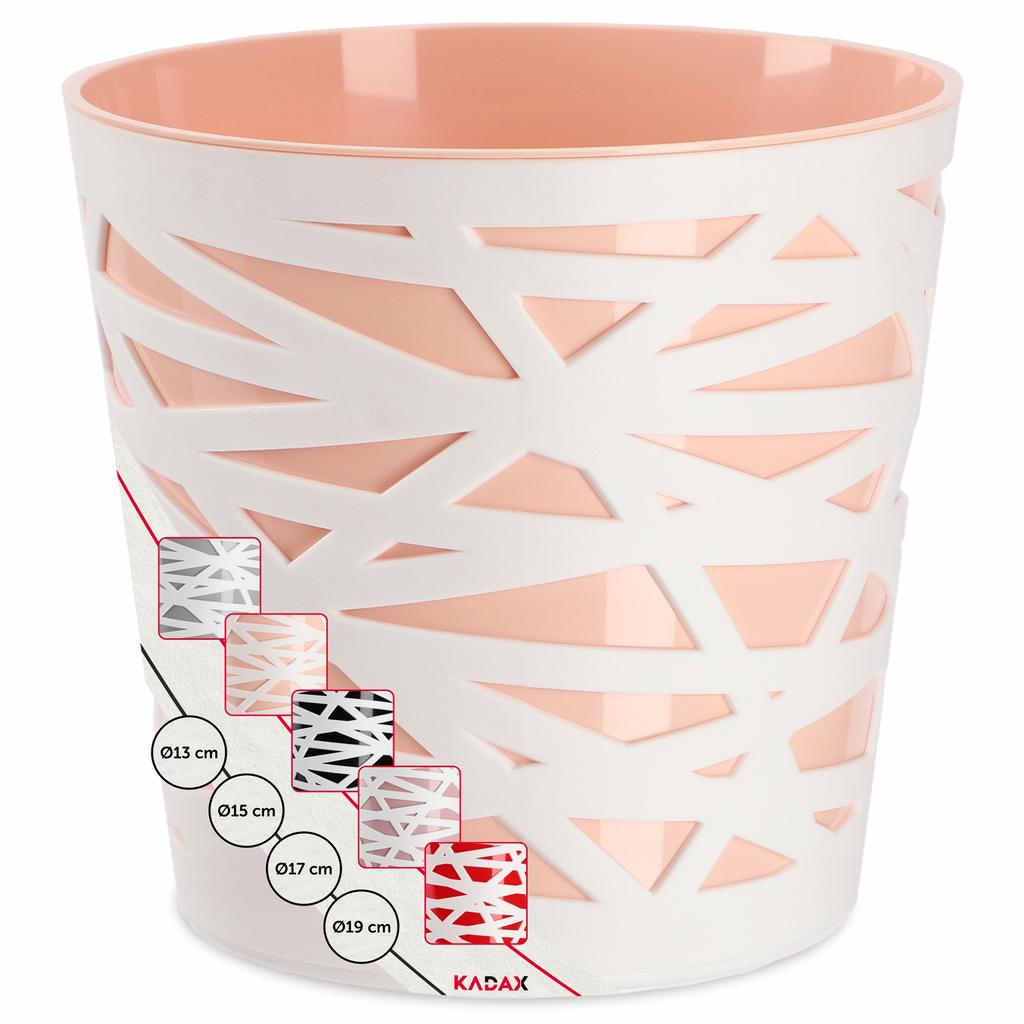 KADAX Maceta Jardinera Cubremaceta Plástico Inserto Flores Plantas 13cm Melocotón