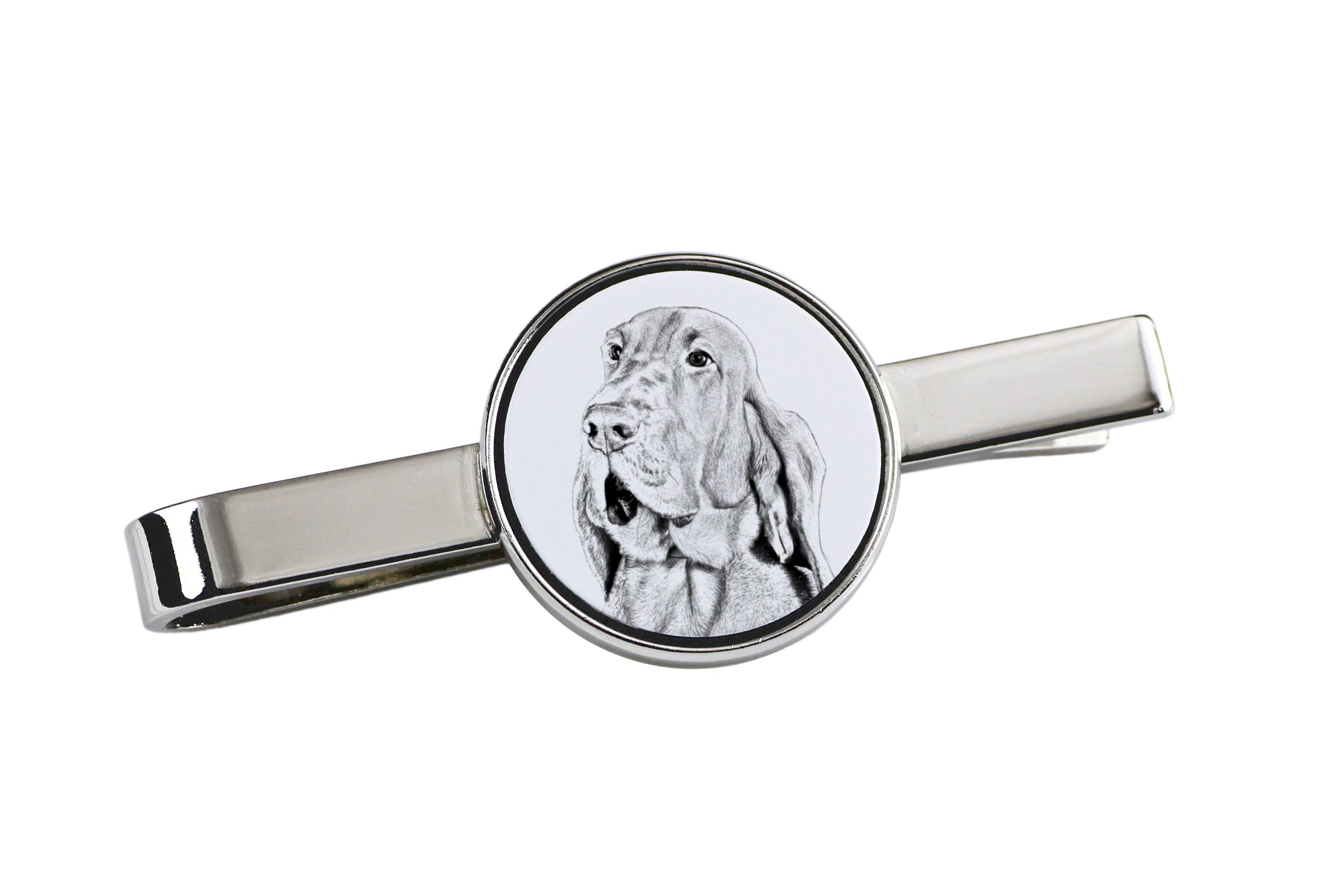 

Bloodhound, St. Hubert Hound, Sleuth-hound - tie clip with a dog, personalized tie clip, a unique gift for a man from the Art-Dog brand срібний