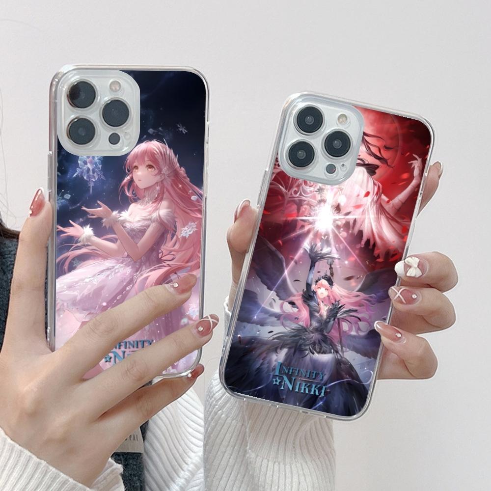 Mobilní pouzdro Infinity Nikki pro chytrý telefon iPhone 16 15 14 13 12 11 X XR XS 8 Pro Max Plus Mini Průhledný kryt