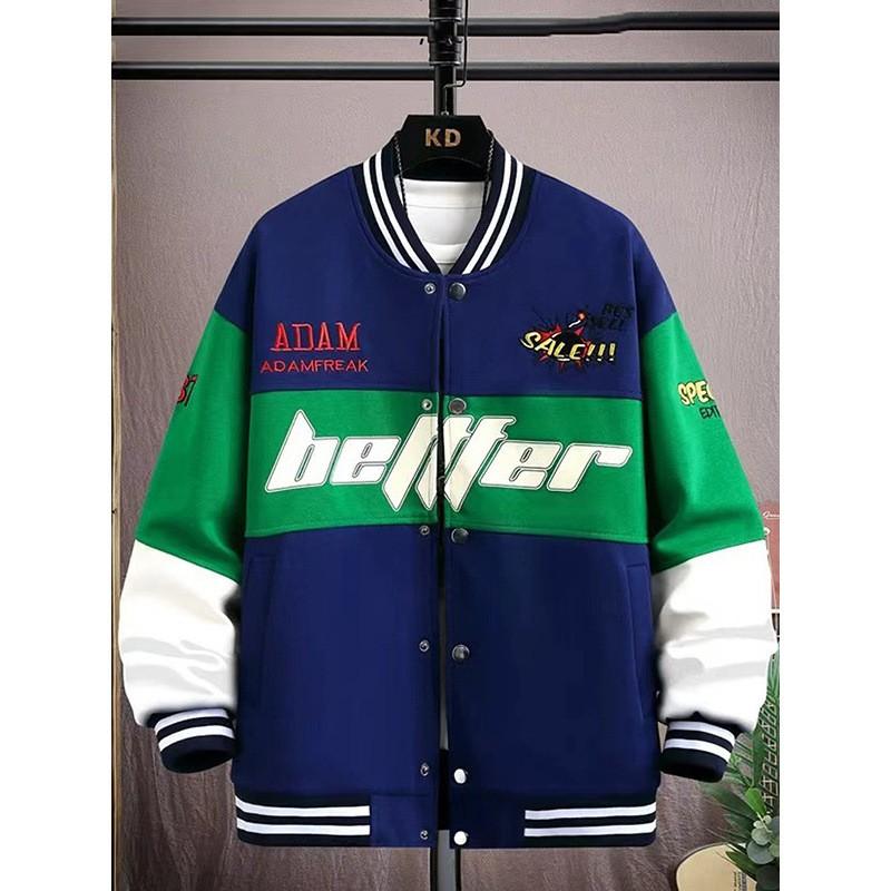 Mens Lightweight Hooded Baseball Jacket Casual Outerwear Young Adults