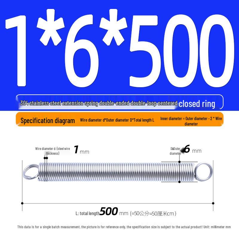 Arc de extensie din oțel inoxidabil 304 de 500 mm cu cârlige deschise și inel cu buclă dublă, personalizabil.