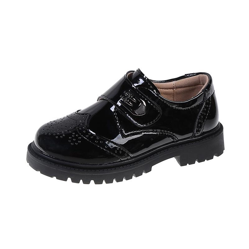 Boys' Black Leather Loafers - Soft Sole for Spring/Autumn, British Style, Perfect for Primary School Performances