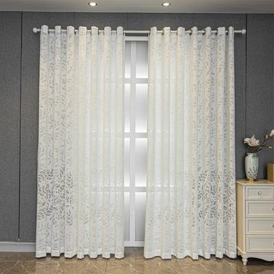 Nouveaux rideaux transparents brodés pour fenêtre de balcon de salon, rideaux en voile de dentelle florale, style frais