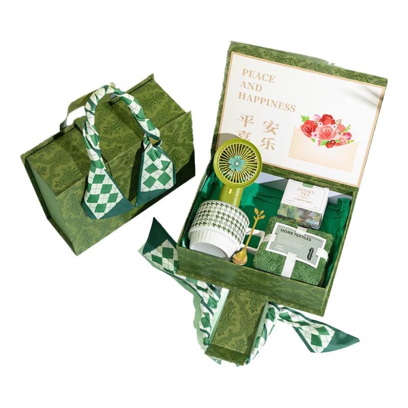 Ceramic Mug Gift Set with Fan & Tea