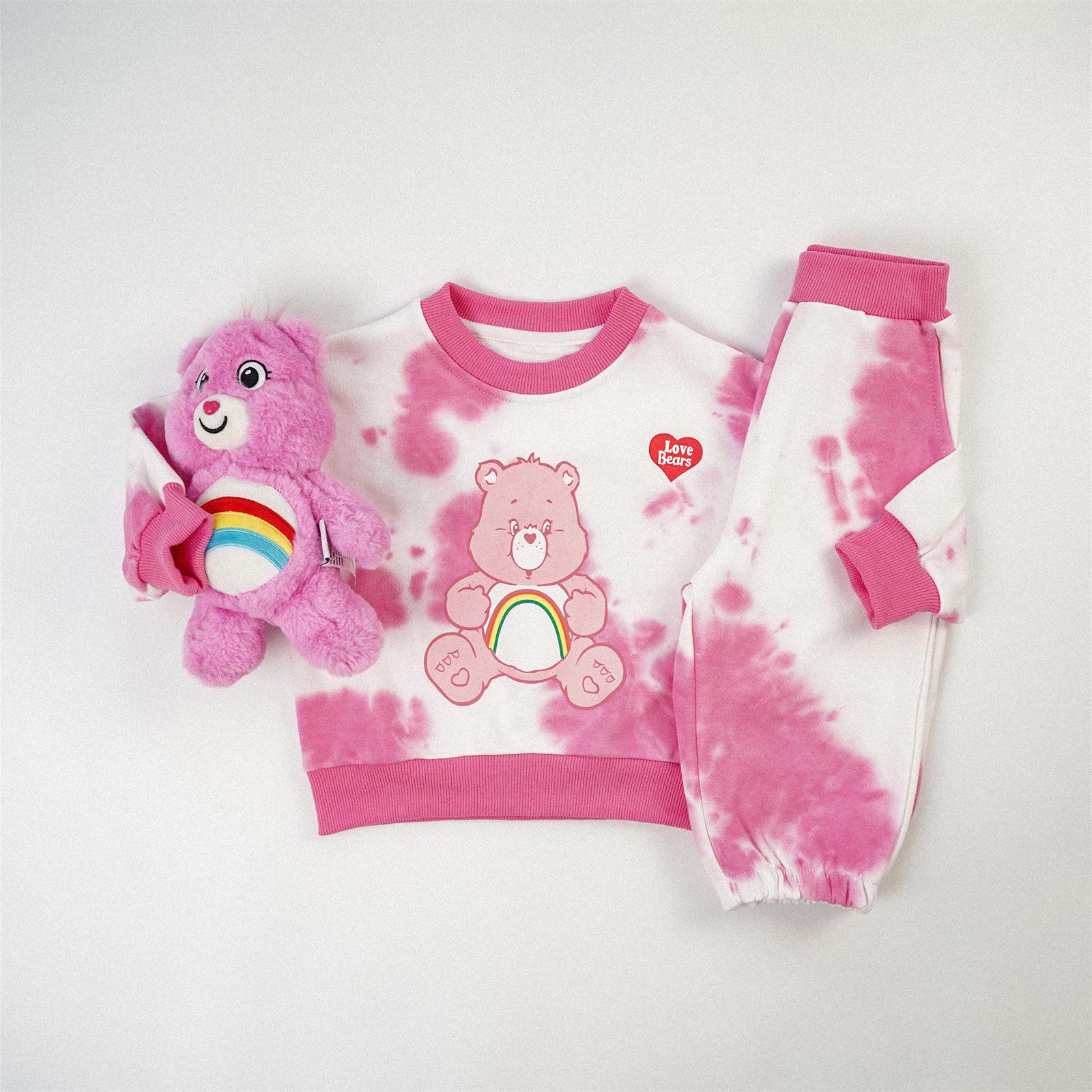 

Autumn Little Bear Sports Set: Korean Children s Cotton Hoodie Two-Piece for Boys and Girls 2025 110 cm рожевий