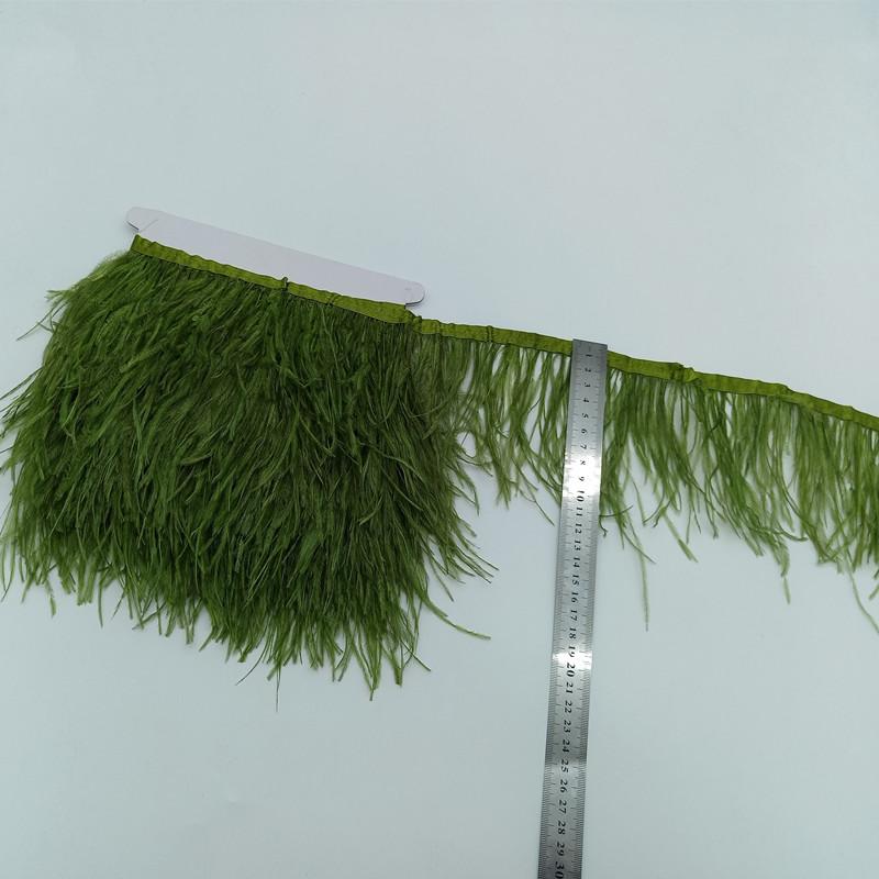 Feather1meter Dyed Colorful Ostrich Feathers Trim Ribbon for Dress Clothing Decoration Sewing Needlework Handicraft Accessories10-15cm
