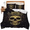Black Damask Comforter Cover Set Exotic Sugar Skull Duvet Covers Gothic Vintage Floral Skeleton Bedding Set Bohemian Quilt Cover