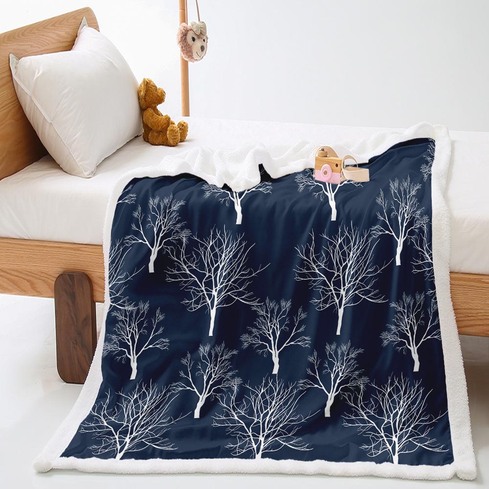 Fan Pattern 2D Digital Printing Thickened Lamb Wool Crystal Fleece Blanket Blanket