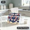 1pc Tissue Box, Nautical Style Anchor Seashells Starfish Beach Vibe Pattern, 2D Flat Printing, Lightweight, Built To Last, Napkin Box, for The Coffee