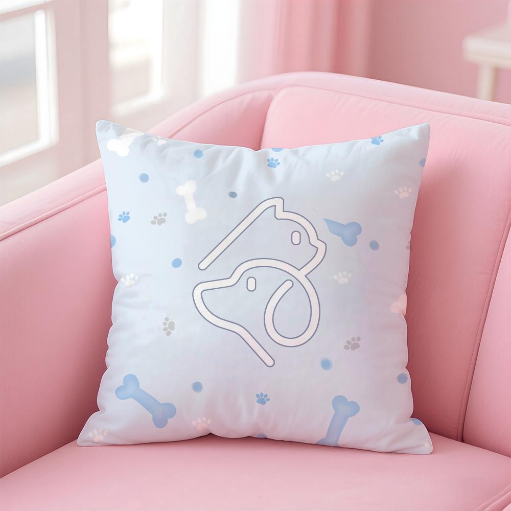 Cute Educational Art Animal Alphabet Cushion Cover Pillow Case Soft Skin Friendly Fabric Concealed Zipper