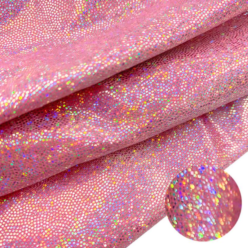 1Pcs 150*100cm Glitter Laser Polyester Fabric Iridescent Holographic Wedding Party Background Doll Clothing Decor DIY Material