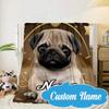 Custom Name Bulldog Comfortably Blanket Bed Sofa Blanket Flannel Blanket for Camping, Hiking, Picnic Essentials,gift for Fan Family