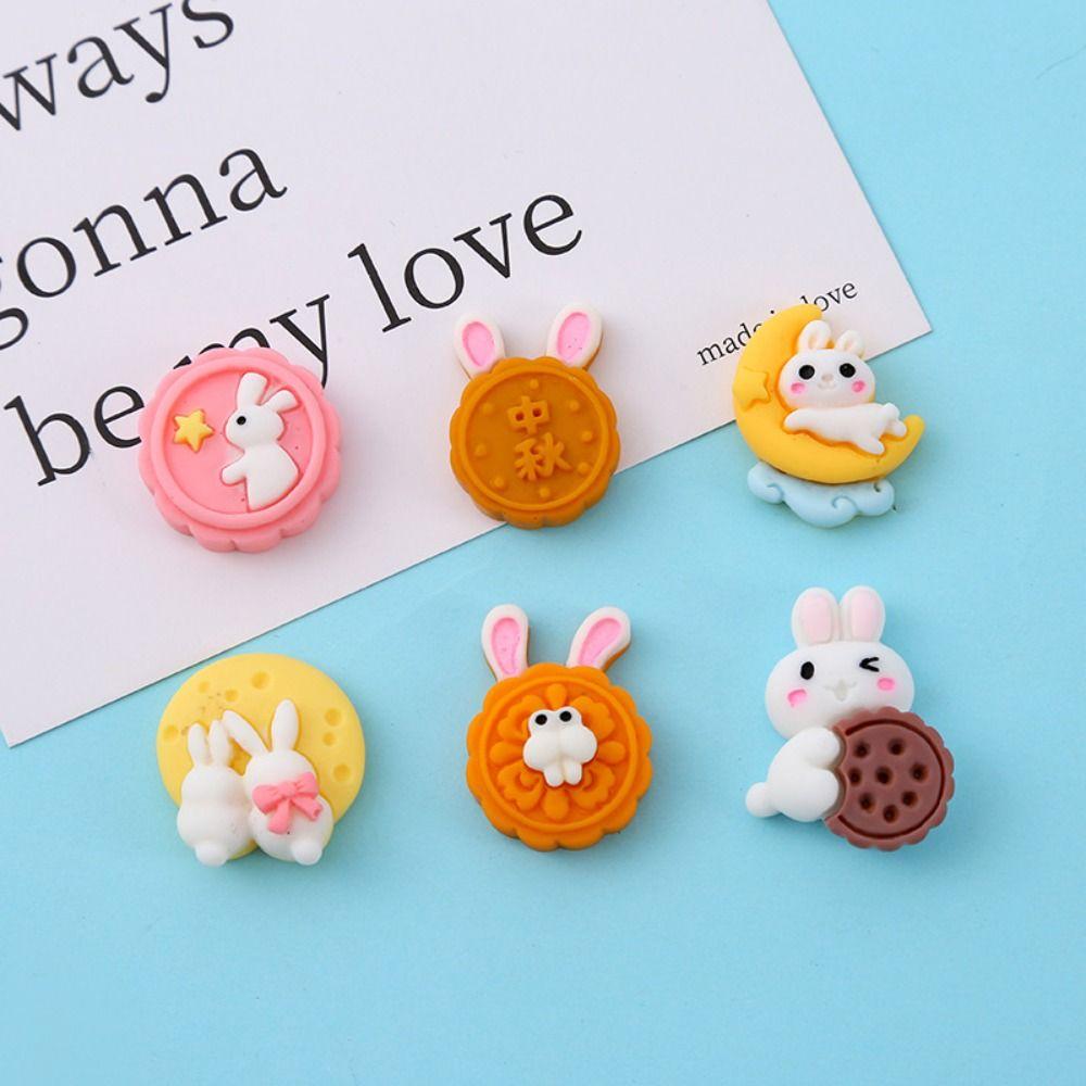 

5шт Mooncake Rabbit Mooncake Rabbit Смола Аксессуары Декор Аксессуар