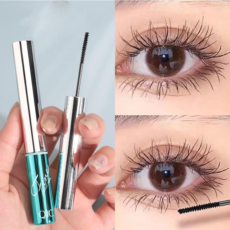 Beauty Small Brush Mascara Slim curly naturally non caking waterproof fine brush mascara Brighten Eyelashes Long Curly Shiny Long Lasting Curling