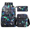 Large Capacity Schoolbag with Shoulder Strap; Student Three-piece Pencil Case Set