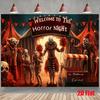 Ghost Clown Carnival Night Theme Polyester Fabric Photography Background and Party Banner Indoor/Outdoor Celebration