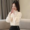 Lace-lined, Fleece-lined, Thickened Base Shirt for Women, Spring and Autumn Wear, 2026 New Trendy Chiffon Shirt, Velvet Top, Stylish