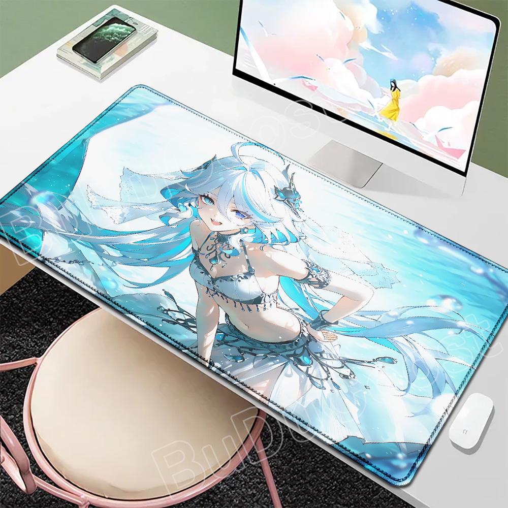 New Wallpaper Gamer Genshin Furina Mouse Pad Anime Gaming Mouse Pad HD Printing Table Pads Rubber Desktop XXL Mousepad Desk Mats